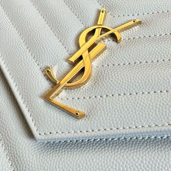 Saint Laurent YSL Cassandre Quilted Matelassé Envelope Flap Leather Clutch Pouch - Picture 14 of 15